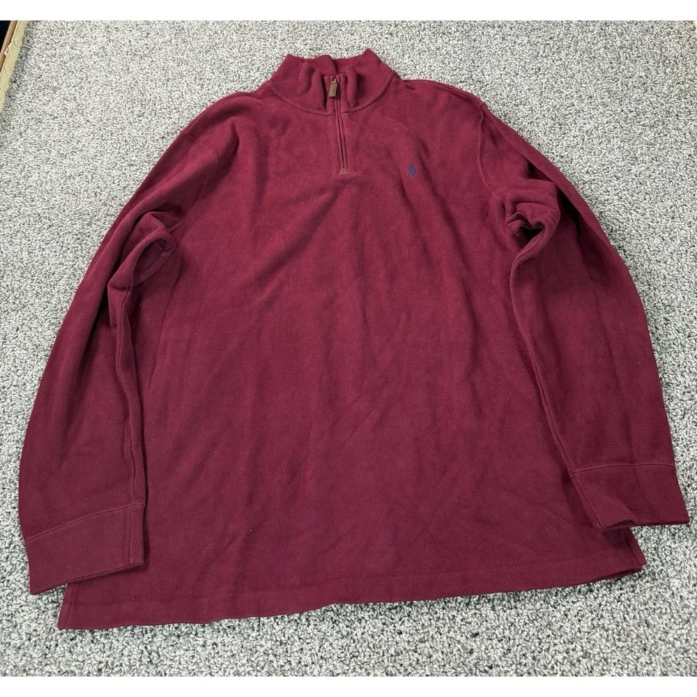 Polo Ralph Lauren  1/4 Zip Sweater Men's Size 2XL Red Preppy